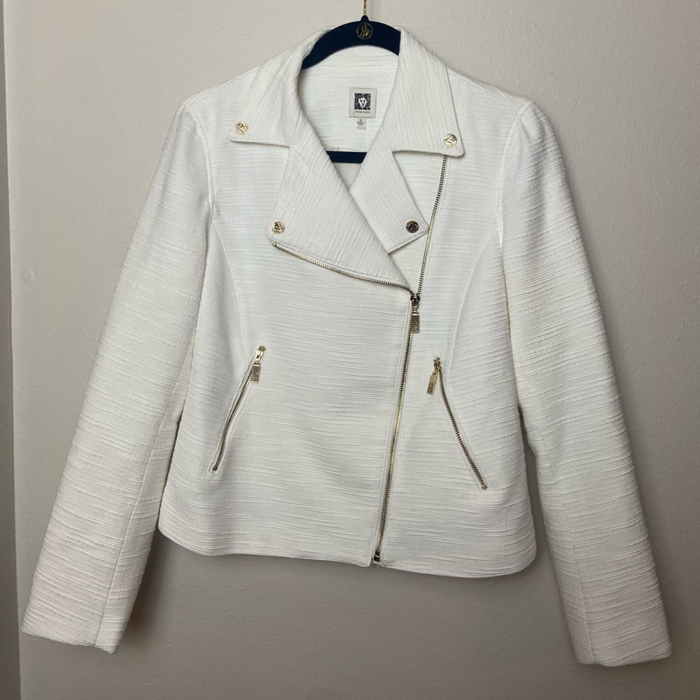 Anne Klein White Textured Blazer
